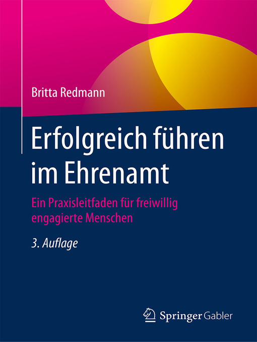 Title details for Erfolgreich führen im Ehrenamt by Britta Redmann - Wait list